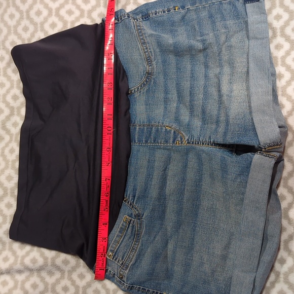 Levi Strauss Maternity Shorts shortie light wash full belly coverage LG large - Picture 7 of 7